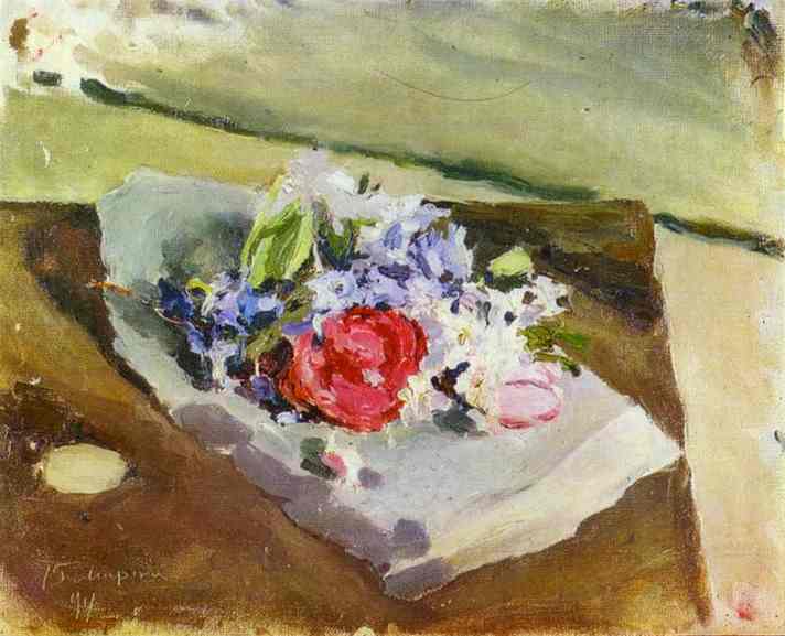 Oil painting:Flowers. Sketch. 1894