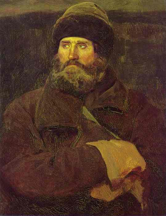 Oil painting:Ivan Petrov, a Peasant from Vladimir Province. Study. 1883