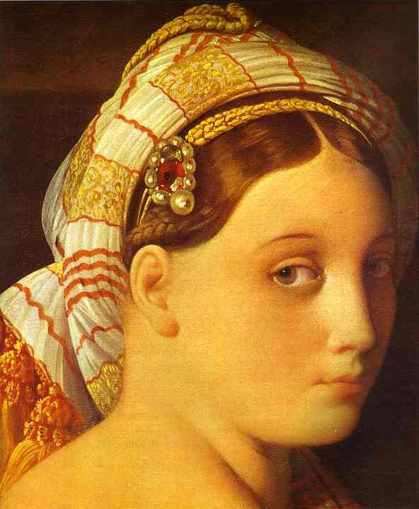 Oil painting:Le Grande Odalisque. Detail. 1814