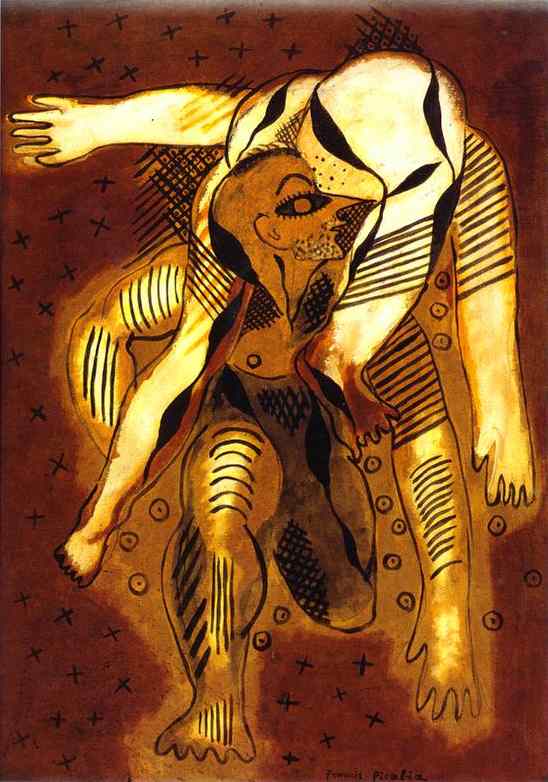 Oil painting:Les acrobates (Gymnastique banale). 1925