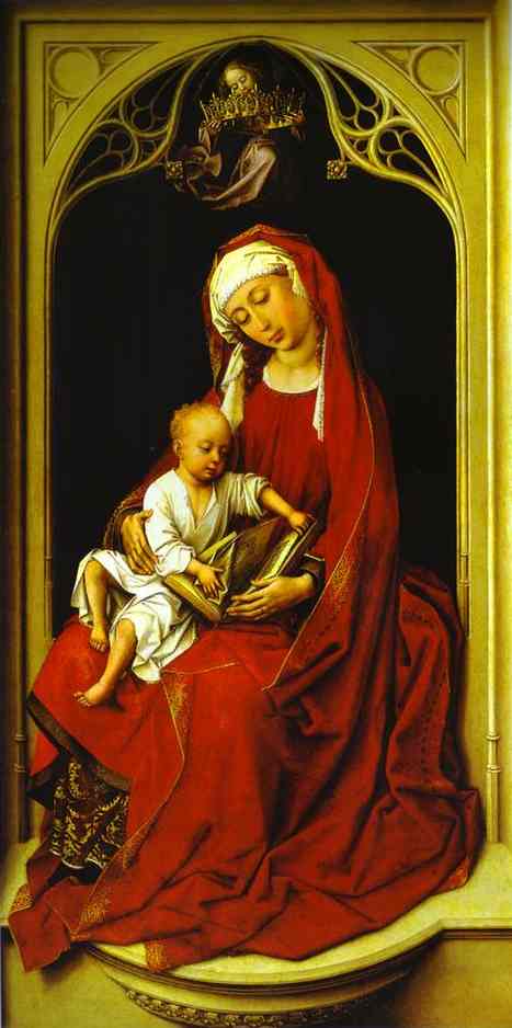 Oil painting:Madonna in Red. c.1440