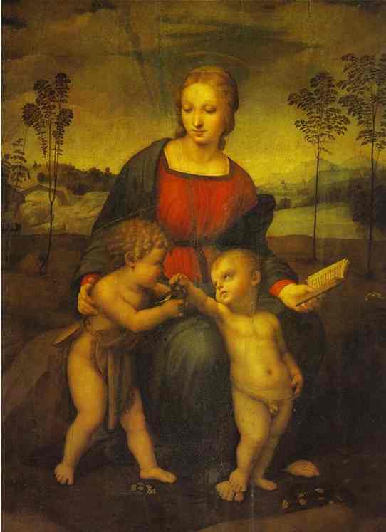 Oil painting:Madonna with the Goldfinch. c.1506