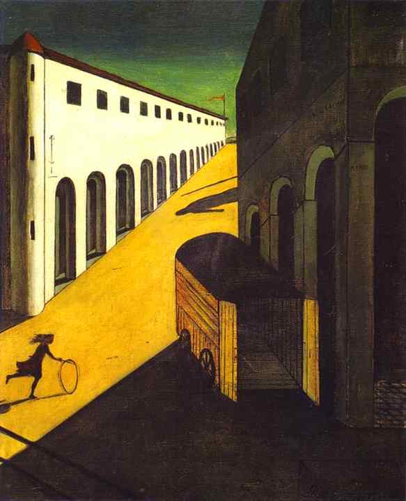 Oil painting:Mystery and Melancholy of a Street. 1914