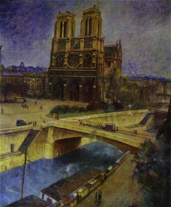 Oil painting:Paris. Notre-Dame. 1924