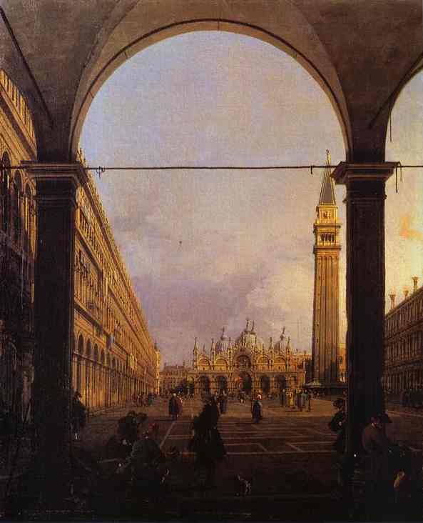 Oil painting:Piazza San Marco: Looking East from the North-West Corner. c.1760