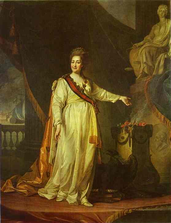 Oil painting:Portrait of Catherine II as Legislator in the Temple of the Goddess of Justice. 1783