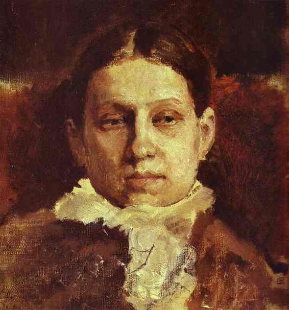 Oil painting:Portrait of Vera Repina. 1881