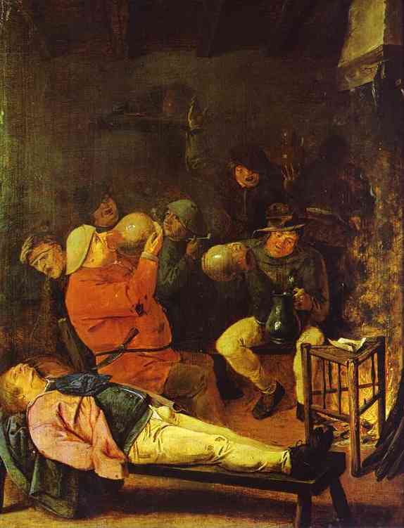 Oil painting:Scene at the Inn. c. 1624