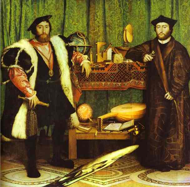 Oil painting:The Ambassadors. 1533
