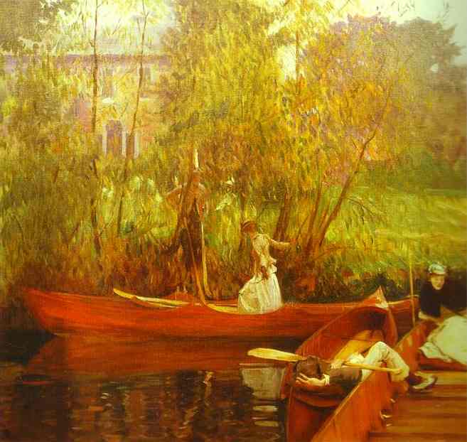 Oil painting:The Boating Party. 1889