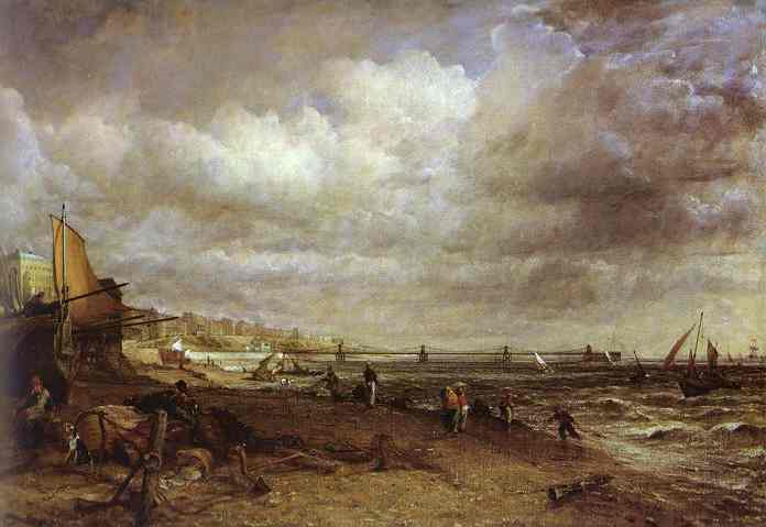 Oil painting:The Chain Pier, Brighton. 1827