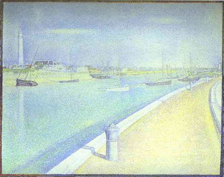 Oil painting:The Channel of Gravelines, Petit Fort Philippe. 1890