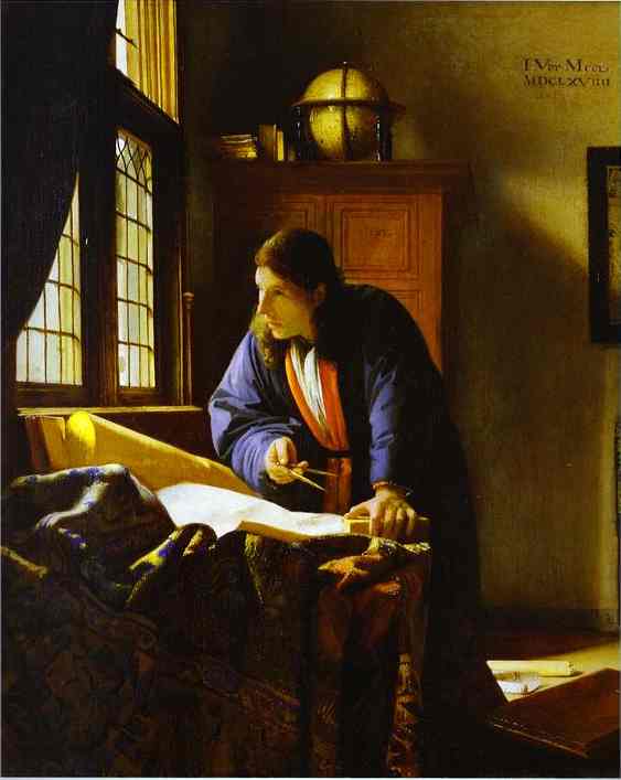 Oil painting:The Geographer. c.1668