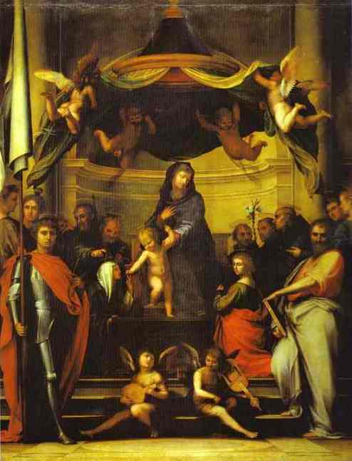 Oil painting:The Mystic Marriage of St. Catherine. 1512