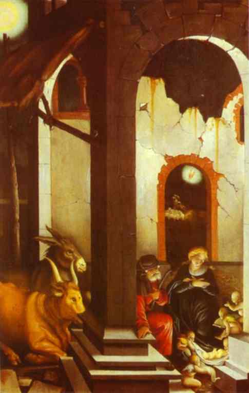 Oil painting:The Nativity. 1520