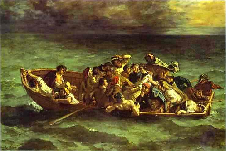 Oil painting:The Shipwreck of Don Juan. 1840
