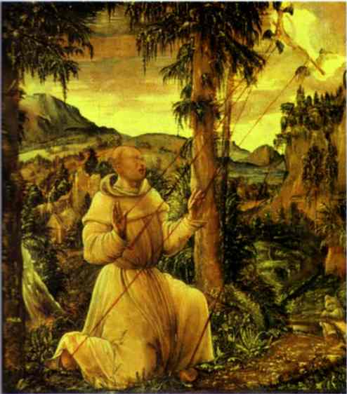 Oil painting:The Stigmatization of St. Francis. 1507