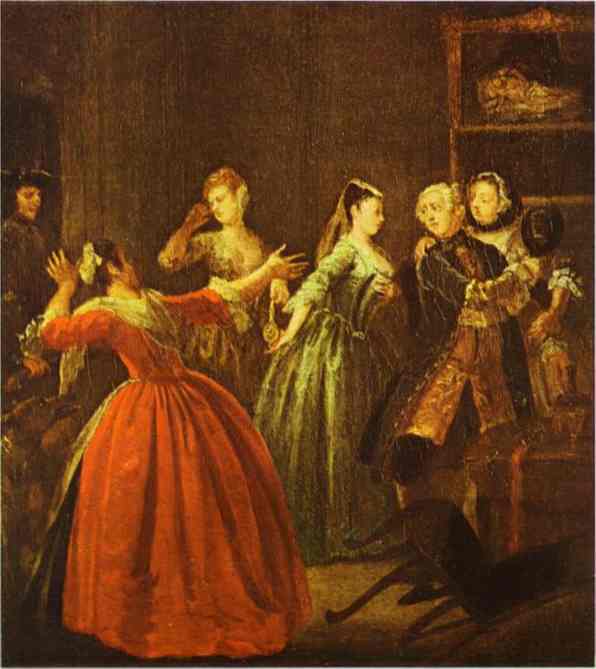 Oil painting:The Theft of a Watch. c.1731