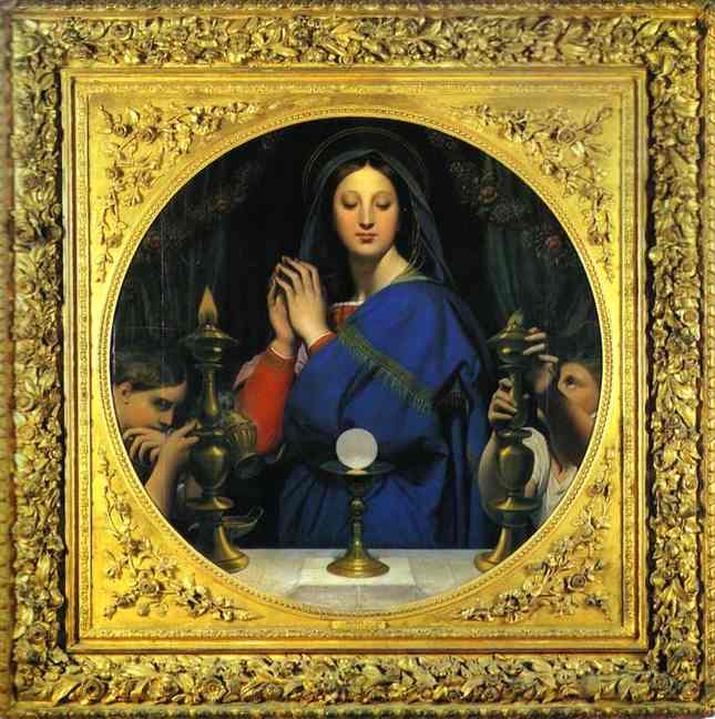 Oil painting:The Virgin of the Host. 1854