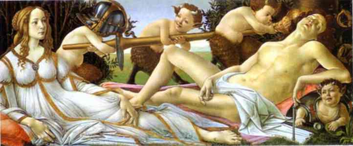 Oil painting:Venus and Mars. 1483