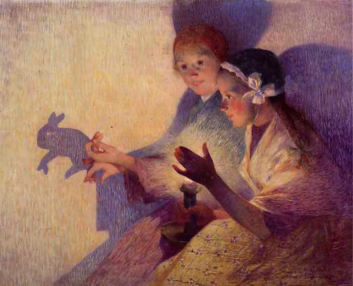 Oil painting for sale:Chinese Shadows, the Rabbit, 1895