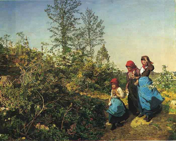 Oil painting for sale:Kirchgang im Fruhling, 1862