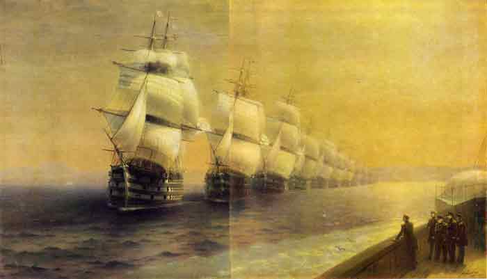 Oil painting for sale:Reviewing the Black Sea Fleet, 1886