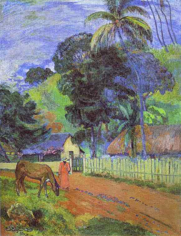 Horse on Road. Tahitian Landscape. 1899