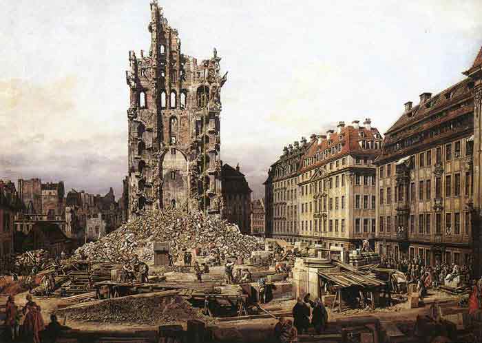 Oil painting for sale:The Ruins of the Old Kreuzkirche in Dresden, 1765