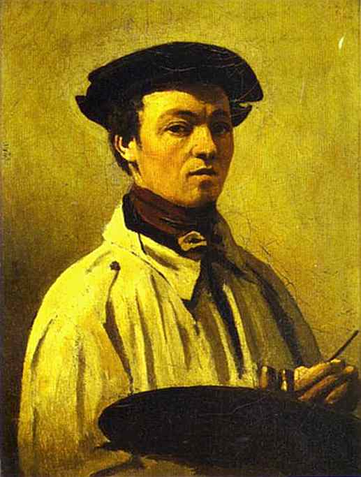 Oil painting:Self-Portrait with Palette in Hand. c. 1834