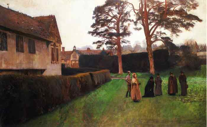 Oil painting for sale:A Game of Bowls, Ightham Mote, Kent , 1889