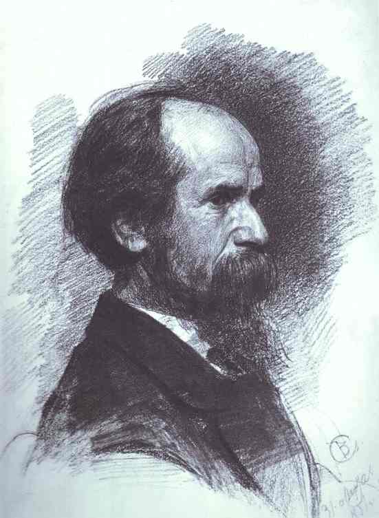 Oil painting:Portrait of the Artist Pavel Tchistyakov. 1881