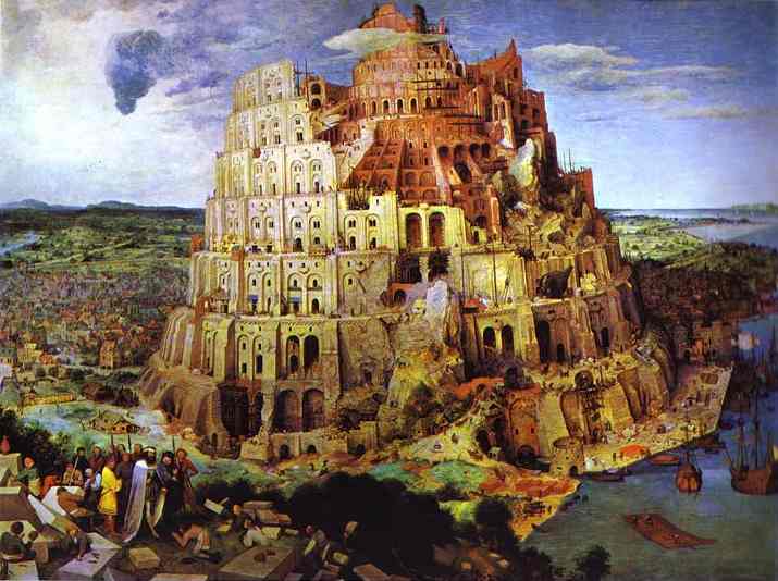 Oil painting:The Tower of Babel. 1563