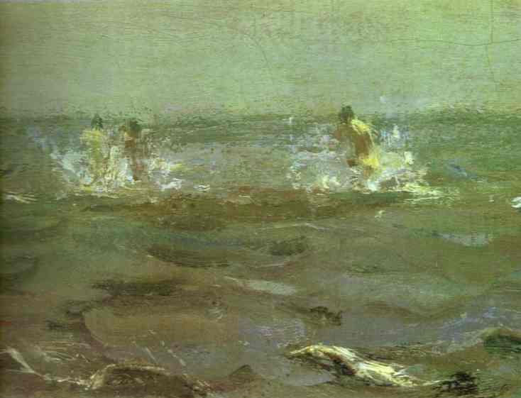 Oil painting:Bathing of a Horse. Detail. 1905