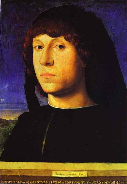 Oil painting:A Young Man. 1478
