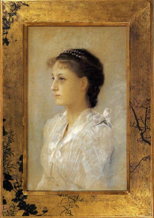 Oil painting:Emilie Fl?ge, Aged 17. 1891
