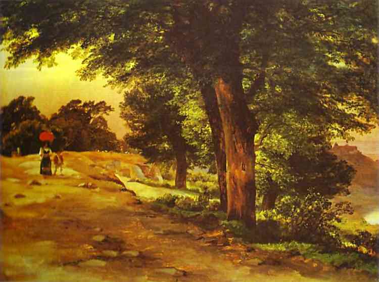 Oil painting:In Giji Park. 1837