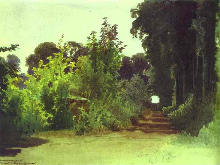 Oil painting:In the Grove of Medon near Paris. 1876