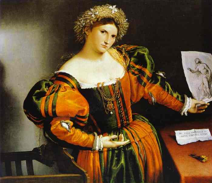 Oil painting:Lady with a Drawing of Lucretia. c. 1530