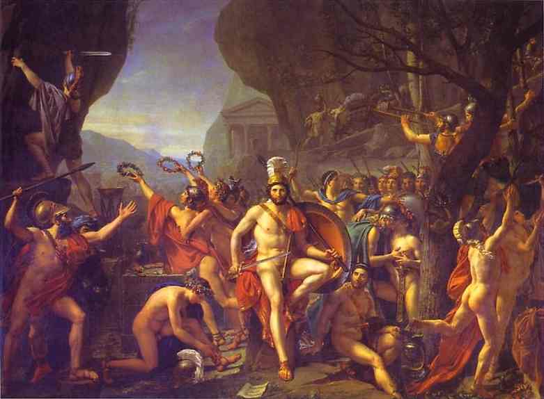 Oil painting:Leonidas at Thermopylae. 1814