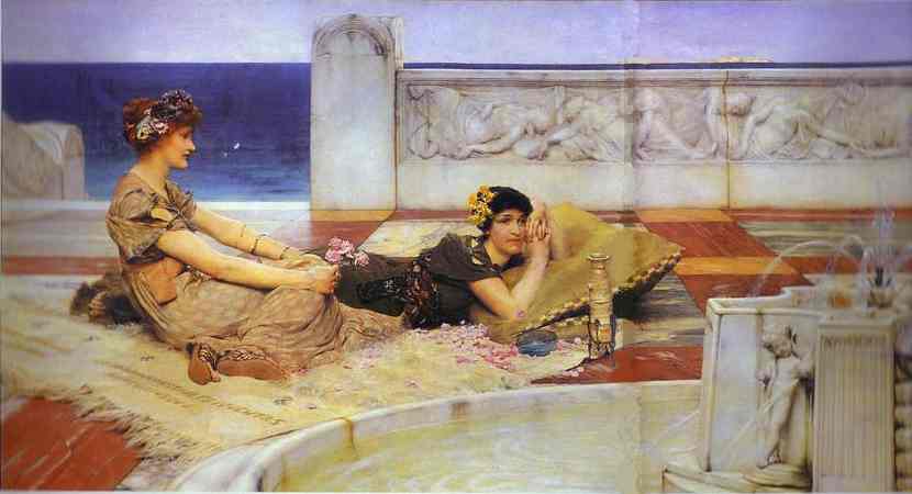 Oil painting:Love Votaries. 1891