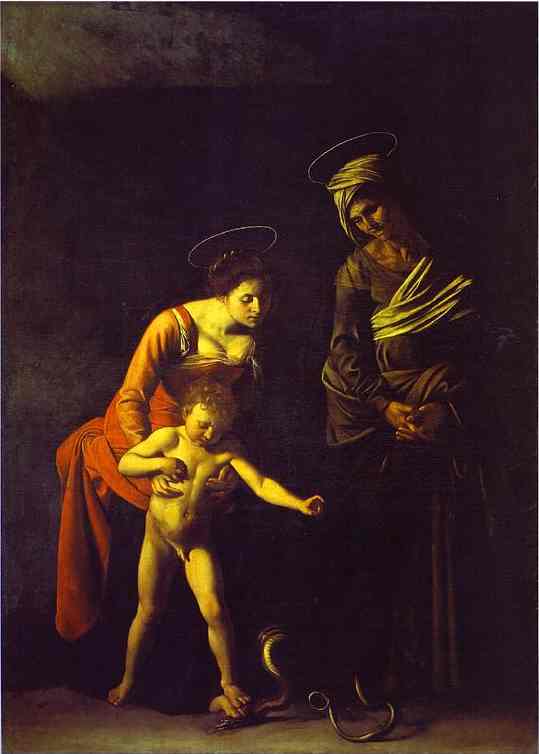 Oil painting:Madonna dei Palafrenieri. 1605