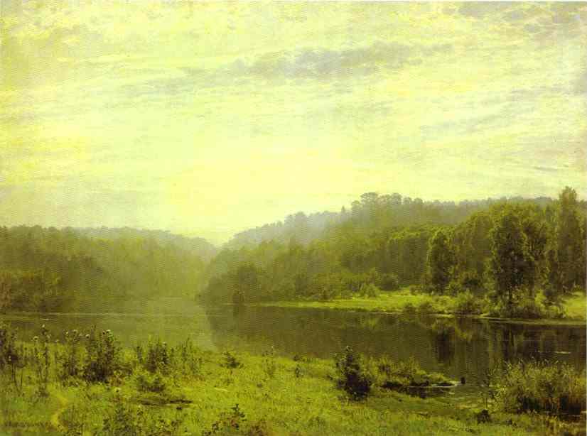 Oil painting:Misty Morning. 1885