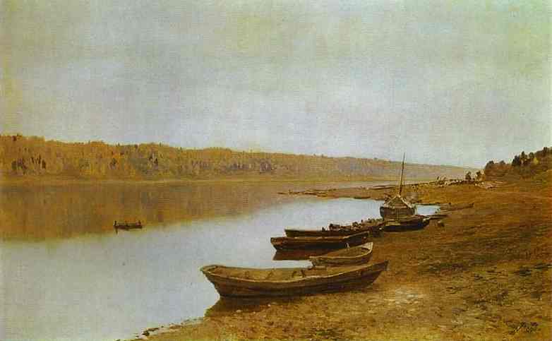 Oil painting:On the Volga. 1887