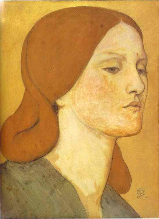 Oil painting:Portrait of Elizabeth Siddal. 1850