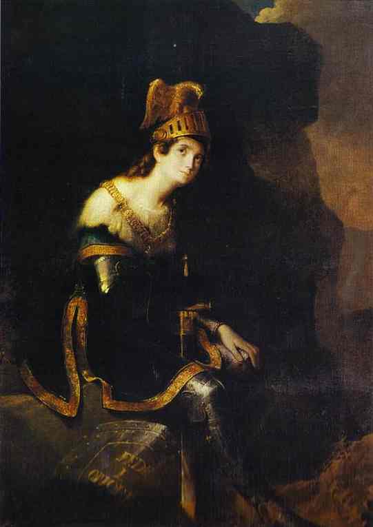 Oil painting:Portrait of Princess Zinaida Volkonskaya in a Costume of Tankred. 1820
