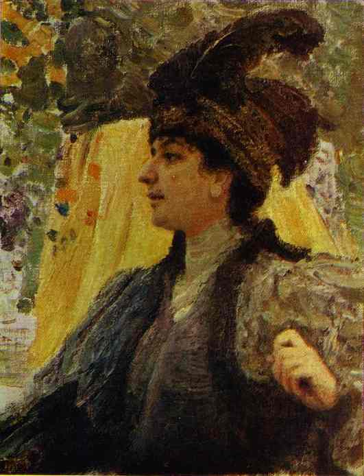 Oil painting:Portrait of V. V. Verevkina. 1916