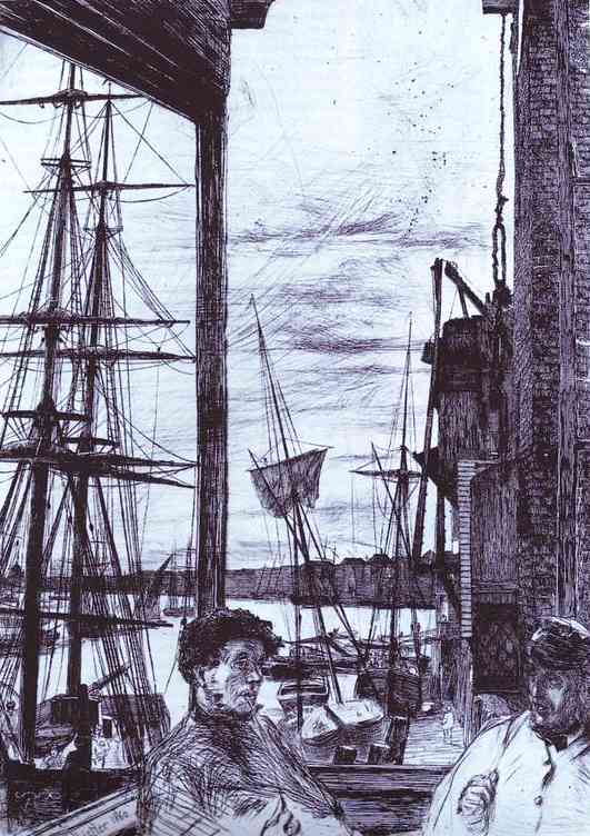 Oil painting:Rotherhithe. 1860