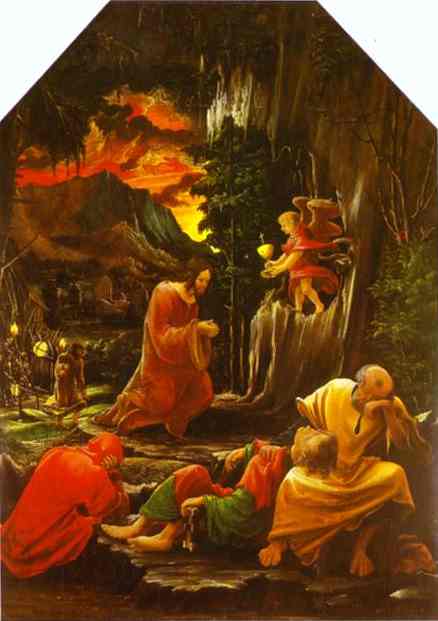 Oil painting:The Agony in the Garden (panel from the St. Florian altar). c.1515