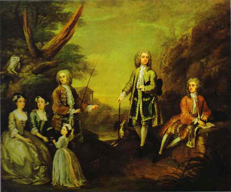 Oil painting:The Ashley and Popple Family. 1730